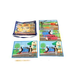 Y2K 2000's Thomas & Friends 24-piece Cube Puzzle Set, 6 Puzzles In 1